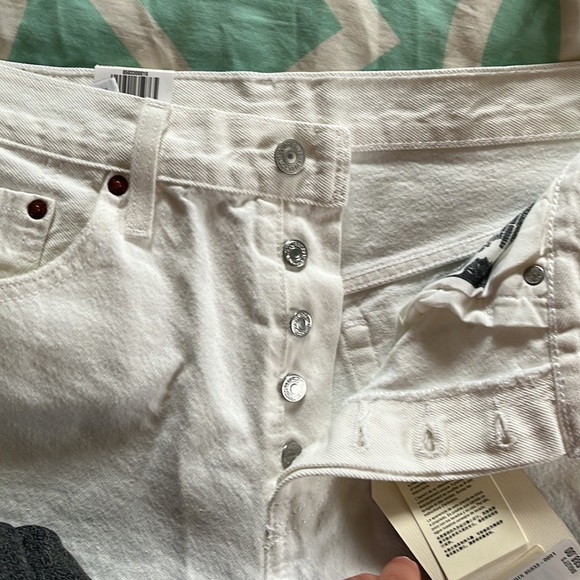 Levi’s white denim shorts. - Picture 2 of 3